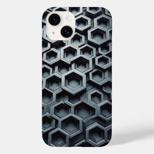 Modern 3D Metallic Hexagon Phone Case - Industrial (Rückseite)