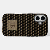 Modern 3D Monogram, Geometric Bronze Pattern Case-Mate iPhone Hülle (Rückseite (Horizontal))