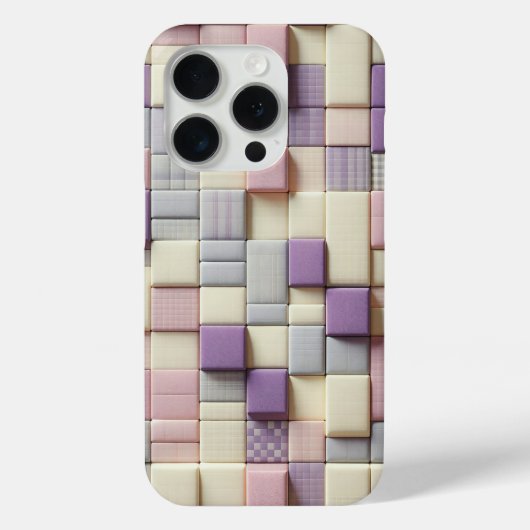 Modern 3D Pastel Block Phone Case Abstract Lavende (Rückseite)