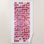 Modern 3D Pink Maze Beach Towel Strandtuch (Vorderseite)