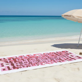 Modern 3D Pink Maze Beach Towel Strandtuch