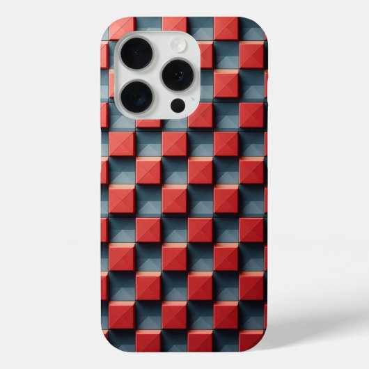 Modern 3D Red Pyramid Phone Case Abstract Geometri (Rückseite)