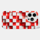 Modern 3D Red & White Geometric Cube Case Abstract (Rückseite (Horizontal))