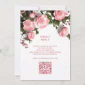 Modern 3D Roses Wildflowers Wedding Einladung (Rückseite)