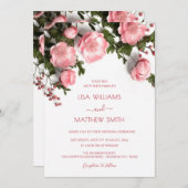 Modern 3D Roses Wildflowers Wedding Einladung (Vorne/Hinten)