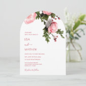  Modern 3D Roses Wildflowers Wedding Einladung (Stehend Vorderseite)