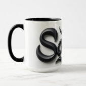 Modern 3D Salam Greeting | Bold Black & White Tasse (Links)