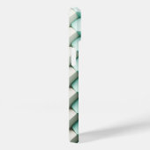 Modern 3D Teal and White Geometric Phone Case  (Rückseite / Rechts)