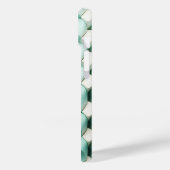 Modern 3D Teal and White Geometric Phone Case  (Rückseite / Links)