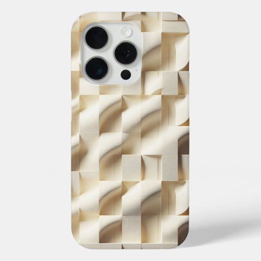 Modern 3D Wavy Cream Phone Case - Minimalist Sand (Rückseite)