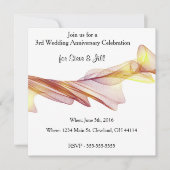 Modern 3rd Wedding Anniversary Einladung (Vorderseite)