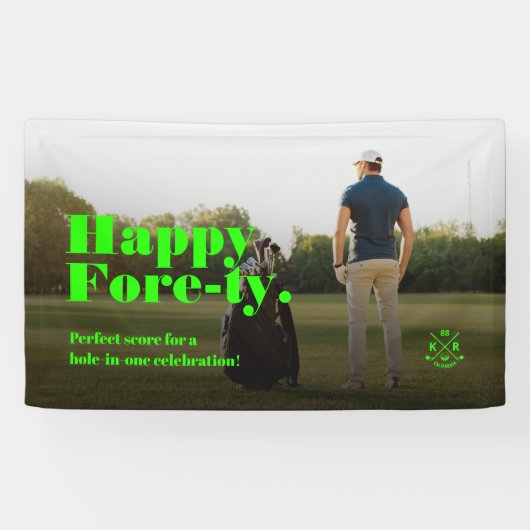 Modern 40. Geburtstag 50. Vatertag Golf Banner (Horizontal)
