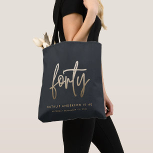 Modern 40. Geburtstag einfach stilvoll und elegant Tasche