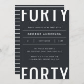 Modern 40. Geburtstag einfach stylish grafisch (Vorne/Hinten)