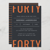 Modern 40. Geburtstag einfach stylish grafisch (Vorne/Hinten)