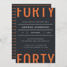 Modern 40. Geburtstag einfach stylish grafisch