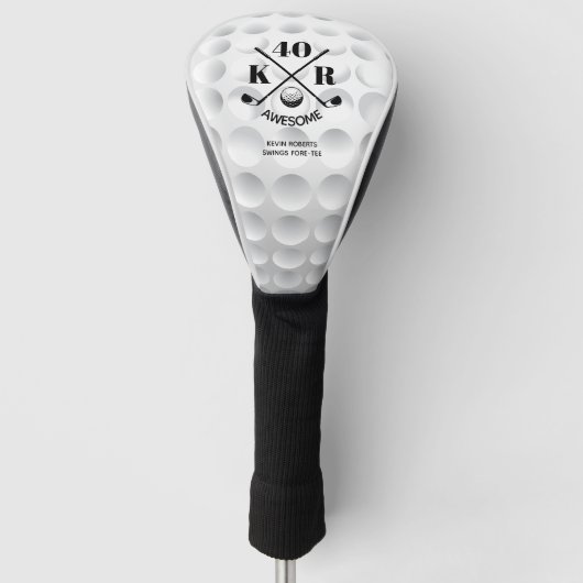 Modern 40. Geburtstag Golf 50. 60. Monogram Headcover (Vorderseite)