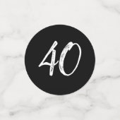 Modern 40. Geburtstag Meilenstein Custom Konfetti (Klein Vorderseite)