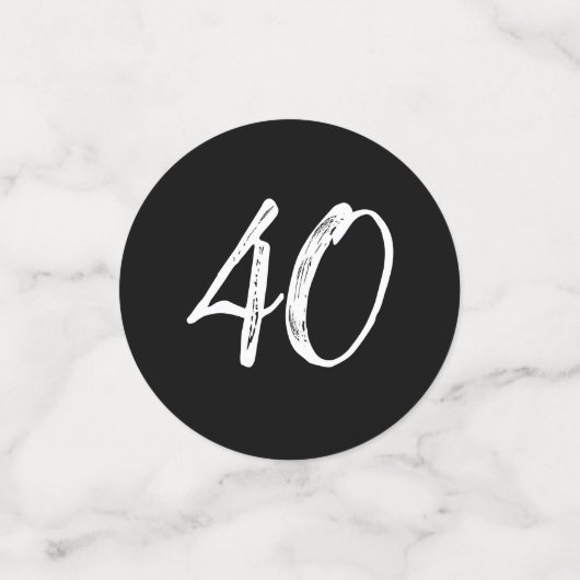 Modern 40. Geburtstag Meilenstein Custom Konfetti (Klein Vorderseite)