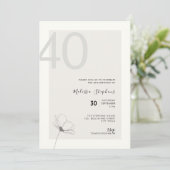 Modern 40th Birthday Invitation - Minimal Style Einladung (Stehend Vorderseite)