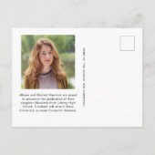 Modern 4 Foto Abschluss Grün Ankündigungspostkarte (Rückseite)