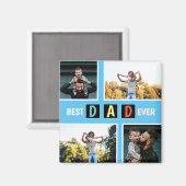 Modern 4 Foto Bester Vater je bewahren Magnet (Vorderseite/Rückseite)