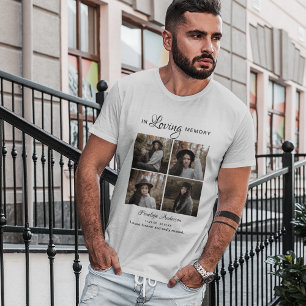 Modern 4 Foto Collage Beerdigung T - Shirt