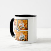 Modern 4 Foto Collage Black Monogramm Tasse (Vorderseite Links)