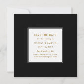 Modern 4 Foto Collage Gold Wedding Square Save The Date (Rückseite)