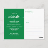 Modern 4 Foto Collage Green Graduate Einladung Postkarte (Rückseite)