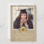 Modern 4 Foto Collage Sonnenblumen Abschluss Ankündigung (Rückseite)