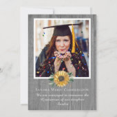 Modern 4 Foto Collage Sonnenblumen Abschluss Ankündigung (Rückseite)