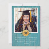 Modern 4 Foto Collage Sonnenblumen Abschluss Annou Ankündigung (Rückseite)