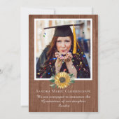 Modern 4 Foto Collage Sonnenblumen Abschluss Rusti Ankündigung (Rückseite)