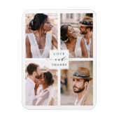Modern 4 Foto Collage Wedding Vielen Dank Magnet (Vertikal)