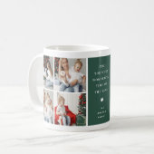 Modern 4 Foto Collage Weihnachtsgeschenk Kaffeetasse (Vorderseite Links)