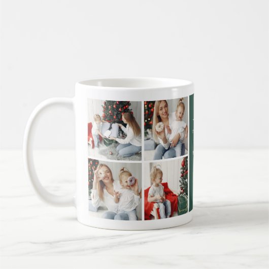 Modern 4 Foto Collage Weihnachtsgeschenk Kaffeetasse (Links)