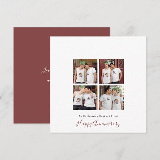 Modern 4 Foto LGBT Gay Liebe Husband Jubiläum (Vorne/Hinten)