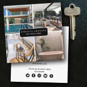 Modern 4 Foto Real Anwesen Agent QR Code Quadratische Visitenkarte