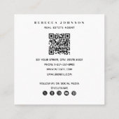 Modern 4 Foto Real Anwesen Agent QR Code Quadratische Visitenkarte (Rückseite)