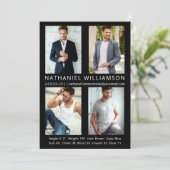 Modern 4 Fotos Pro Modell Actor Comp Card Einladung (Stehend Vorderseite)