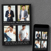 Modern 4 Fotos Pro Modell Actor Comp Card Einladung