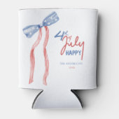 Modern 4. Juli Bow Party Patriotic Dosenkühler (Vorderseite)