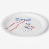 Modern 4. Juli Bow Party Patriotic Pappteller (Schrägansicht)