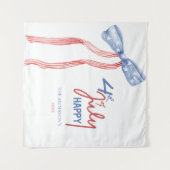 Modern 4. Juli Bow Party Patriotic Wandteppich (Vorderseite (Horizontal))