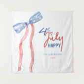 Modern 4. Juli Bow Party Patriotic Wandteppich (Vorderseite)