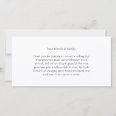 Modern 4 Photo Collage Minimalist Wedding Dankeskarte (Rückseite)