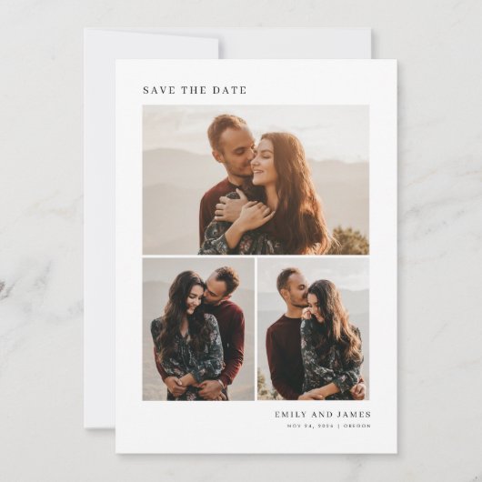 Modern 4 Photo Collage Wedding Save The Date (Vorderseite)