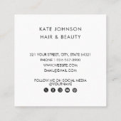 Modern 4 Photo Hair Stylist Makeup Artist QR Code Quadratische Visitenkarte (Rückseite)