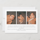 Modern 4-Photo "Hello" New Baby Birth Ankündigung (Rückseite)